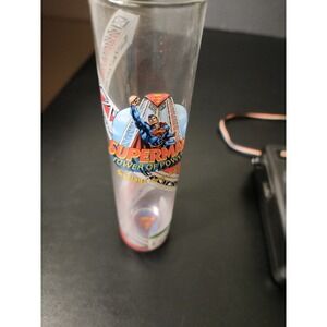 Superman Tower of Power Six Flags Over Texas Souvenir Tall Glass Shooter 8.25in